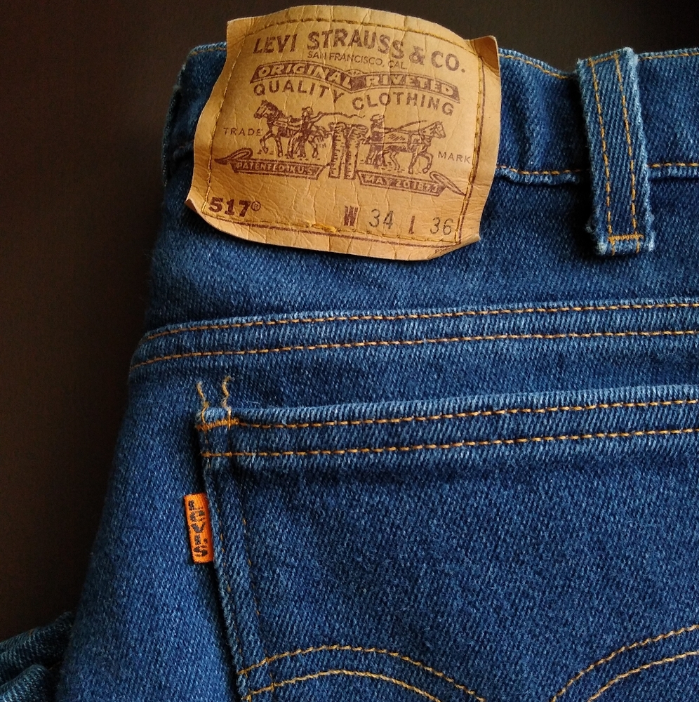 Rare vtg Levi's 517 Orange Tab 70s Boot Cut Jeans